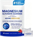 Magnesium Glycinate Gummies 400mg, for Women and Men, Body Support and Relaxation, 60 Gummies