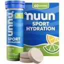 Nuun Sport Electrolyte Tablets with Magnesium, Calcium, Potassium, Chloride & Sodium, Gluten Free & Vegan, Lemon Lime, 48 Pack (40 Servings Total)