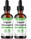 LIQUIDHEALTH Flüssige Chlorophyll Tropfen - interner Deodorator, Antioxidantien, Leberentgiftung, Immununterstützung, Relieve Bad Breath, Reduzieren Appetit, Collagen für Haare & Haut Gesundheit - Vegan, Non-GMO (2 Pack)