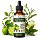 Bergamot Liver Cleanse Formula -with Citrus Bergamot,Olive Leaf, Garlic,Black Pepper Extract,Plant-Based Polyphenol Formula Complex Drops for Daily Digestive,Non-GMO, 2 fl oz (60 mL)