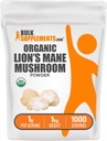 BulkSupplements.com Bio Lions Mane Mushroom Powder - Lions Mane Powder, Mushroom Supplement - Vegan & Glutenfrei, 1g pro Servierung, 1kg (2.2 lbs) (Pack von 1)