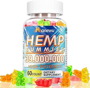 Gommies de chanvre biologique - D'origine végétale, soutient la relaxation, l'équilibre, le soutien quotidien doux - 60 Gommies