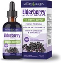 Nature's Liquids Organic Elderberry Syrup Sugar Free | Immune Unterstützung für Kinder und Erwachsene | 1 Servieren gleich 60 Elderberries (2 Fl Oz)