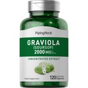 Piping Rock Graviola Soursop Capsule | 2000 mg | 120 Count | Supplemento Foglia | Estratto di frutta a base di erbe concentrato | Non-GMO, Gluten Free