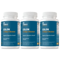 Dr. Tobias Colon Cleanse - Constipation Relief & Gut Health Support for Women & Men | 14 Day Colon Cleanser for a Gentle Colon Detox & Gut Flush - 3 Bottles of 28 Capsules