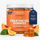 WellPath Creatine HCl Gummies 750mg – Sour Creatine Gummies for Women and Men 5g Monohydrate Equivalent - Peach Yuzu Tart Flavor - Cognitive & Performance Support – Non-GMO, 90ct