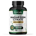 Built By Nature Magnesium Citrate 300mg Supplement, 90 Capsules | High Absorption, Constipation Relief, Heart & Muscle Support, Citrato de Magnesio