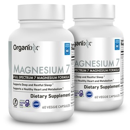 Organixx Magnesium Glycinate Supplement for Support Sleep, Muscle & Heart Health, 7 Type Magnesium Complex with Vitamin B6, Manganese Citrate, Gluten Free, Non GMO, 120 Capsules (60 Capsule 2 Pack)