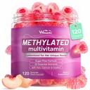 Methylated Multivitamin for Women & Kids Gummies - Sugar Free & Vegan, Calcium, D3 K2, Methylated B12 & Methylfolate, Inositol, Vitamin A C E, B Complex, For Immune, Bone, Skin, Hair Support, 120Cts