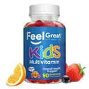 Spüren Sie große Kinder Multivitamin-Gummien | Citrus & Erdbeer Flavored Vitamine für Kinder | Multivitamin-Gummien mit Vitamin D für Knochen, Muskel & Immununterstützung | Kaubare Vitamine | 45-Tag Versorgung