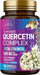 Quercetin Supplement 1000mg - Natürliche, pflanzenbasierte Unterstützung für Immun-, Zell-, Respirator- und Saisonveränderungen - Extra Strength Quercetin Dihydrate von Sophora Japonica - 120 Veggie Kapseln