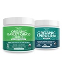 Triquetra Gesundheit Bio Spirulina Pulver 8 Unzen. Plus Bio Gerste Grassaft Pulver 5.3 oz.