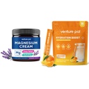 Venture Pal Topical Magnesium Cream - Sleep, Muscle Cramp，Sugar Free Electrolyte Powder Packets