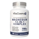 Magnesium Complex 700mg – 12-in-1 Magnesium Supplement with Glycinate, Citrate, Malate, Oxide, Taurate & More – High Absorption, 180 Capsules, 90 Servings, Non-GMO