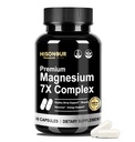 Magnesium Glycinate Complex Supplement - 7 Type Magnesium Complex with Vitamin B6, Magnesio Glycinate, Citrate, Malate & More - High Absorption, Vegan, Non-GMO - 90 Capsules