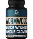 DEDICAD 12in1 Wormwood Black Walnut Clove Capsules - Immune, and Mood Support - 3 Month Supply - 90 Vegan Capsules