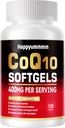 CoQ10-400mg-Softgels mit PQ, Omega-3, Coenzym Q10(Ubichinon) Ergänzung für High-Absorption, leistungsstark-Antioxidant, Unterstützung Herz & Energie-Produktion, 120 Servietten.