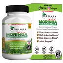 Moringa Magic Max Extra Strength Capsules, 800mg, 60 Veggie Capsules, Gluten Free, Sugar Free, Non-GMO, Made in USA (1)