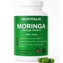 60 Moringa Pure Capsules | Organic Moringa Leaf Extract Supplement | Boost Energy, Skin, Immunity, Mental & Gut Health | Vegan Green Superfood