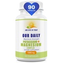 Daily Vites, Potassium Magnesium Supplement 1000mg – 90 Capsules – Potassium 500mg & Magnesium 500mg – Magnesium Aspartate, Glycinate, Oxide, Gluconate & Citrate – Muscle, Heart & Electrolyte Support