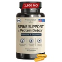 VINATURA Spike Protein Detox - Curcumin 1000 mg, Bromelain 500 mg, Nattokinase 2000 FU - Enzyme Complex for Detox & Protein Balance, Ultimate Spike Support Supplement - 90 Capsules