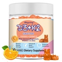 Vitamin D3 K2 Gummies,Vitamin D3 10000 IU with K2 200mcg,VitaminC,Calcium,Magnesium,Zinc,Support for Bones,Joints,Muscles,Nerves,and Immune System (60,Orange,Sugar-Free)