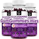 Glucosamin Chondroitin Gummis mit MSM & Elderberry – Extra Strength Mobility & Flexibility Support, Antioxidante Immunergänzung für Erwachsene, Männer & Frauen - 60 Chondroitin Gummis (3 Pack)