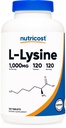 Nutricost L-Lysine 1000mg, 120 Tabletten - Glutenfrei, Non-GMO und vegetarisch freundlich