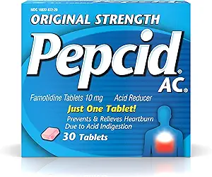 Pepcid AC Original Strength, 10 mg Famotidin für Heartburn Prevention & Relief, 30 ct