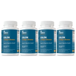 Dr. Tobias Colon Cleanse - Constipation Relief & Gut Health Support for Women & Men | 14 Day Colon Cleanser for a Gentle Colon Detox & Gut Flush - 4 Bottles of 28 Capsules
