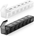 Sukuos Extra große wöchentliche Pille Organizer 2 Stück, Tägliche Pille Box 7 Tage Pillen Fälle für Medikamente, Vitamin, Fischöle oder Ergänzungen, einfach zu reinigen