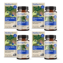 Motherlove More Milk Plus (45 Liquid caps 4 Pack) Fenugreek-Based Lactation Supplement to Support Breast Milk Supply—Non-GMO, Organic Herbs, Vegan, Kosher