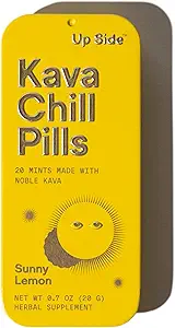 Up Side Kava Chill Pillen, Kava Kava Candy Moon Mint Flavor, Natürliche Ergänzung für Calm & Stress Support, 6 Pack 20 Mints