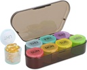 NatureTouch Weekly Pill Organizer, BPA kostenlose Medizin Organizer Rainbow 7 Tage Pille Box, Täglich tragbare Pille Conatainer für Pillen/Vitamin/Fish Oil/Supplements [Letzte Version], Schwarz