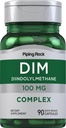 Piping Rock DIM Supplement | 100 mg | 90 Capsules | for Women & Men | Diindolylmethane Complex | Non-GMO, Gluten Free