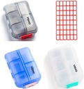 Pill Case (3 Pack) - Tragbare kleine Ergänzungen Tablet Container Box mit 10 Komponenten - Medizin Kapsel Vitamin Fold Flip Organizer Dispenser Halter für Reisereise Tasche Geldbeutel