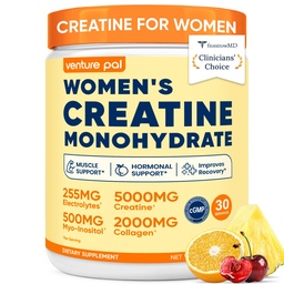 18 IN 1 Creatine for Women, Creatine Monohydrate Blend Powder with Collagen, Myo & D-Chiro Inositol, Electrolytes & 6 Vitamins for Muscle Growth, Recovery & Hormonal Balance – 10.58 Oz,Sugar Free