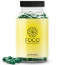 Denken FOCO Kapseln (13+) Natürliche Fokus Ergänzung für Teens & Erwachsene - Gehirn Nootropic für Konzentration, Gedächtnis, Psychische Klarheit, kognitive Enhancement Vitamine - Achtung Ergänzungen - 60 Kapseln