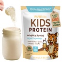 Kids Protein Shake Powder 16g – No Added Sugar, Organic Ingredients, Grass-Fed Whey Proteins – Calcium & Choline for Bone Strength & Brain Development, Protein Shake – Vanilla