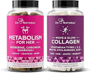 Eu Natural Metabolism for Her and Move & Glow Collagen Bundle - Unterstützung für Stoffwechsel und Haut & Gemeinsame Gesundheit