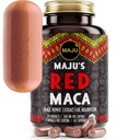 Maju Superfoods Organic Red Maca Root Capsules 120ct - Frauen konzentrierte Curve Enhancement Ernährung Booster Pillen, Gewinn für Oberschenkel, Pulver in Pillen-Ergänzung
