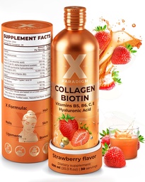 Liquid Collagen Peptides with Biotin & Hyaluronic Acid - Hydrolyzed Bovine Collagen Type 1 and 3, Biotin 10000mcg, Vitamins B5, B6, C & E - Liquid Collagen for Women & Men