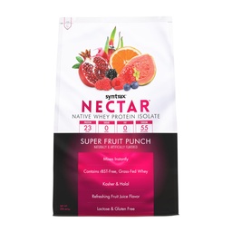 Syntrax Nutrition Nectar, 100% Whey Protein Isolate Powder, Refreshing Fruit Juice Flavor, Super Fruit Punch, 2 lbs