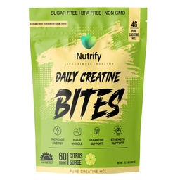 Nutrify Daily Creatine Gummies for Women and Men - 60 Count 4g Creatine Monohydrate per Serving for Muscle Growth & Recovery - Sugar-Free, Low-Calorie, with Vitamin B12 for Energy Boost (Citrus Surge)