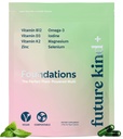 Future Kind Carrageenan-Free Foundations Multivitamin für Frauen und Männer mit Omega-3, B12, D3, Zink, Iodin, Magnesium, K2 & Selen, Vegan, Kompostierbare Tasche (60ct)