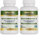 Nature's Lab Mushroom 7 Organic Blend - Benefits The Immune System, Cell Function and Endurance - 90 Capsules (45 Servings) (Pack of 2)