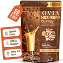OVIA 10 Mushroom Coffee, 60 Servings for Weight Management, Focus & Gut Health - Daily Dose Ten Mushroom Coffee for Clean Energy - Low Caffeine Adaptogenic Instant Coffee with Lion’s Mane, Chaga..