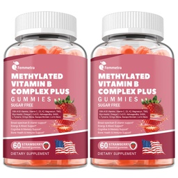Ultra Methylated Vitamin B Complex Sugar Free Gummies - All B Vitamins + Vitamin C D3 K2 Ashwagandha Magnesium Omega 3 CoQ10 for Women Men - Methyl Vitamin B12, Methylfolate, B1, B2, B3, B5, B6, B7 B9