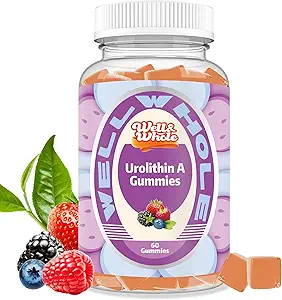 Well&Whole Urolithin A Gummie 1000mg mit CoQ10 und Resveratrol, Mitochondriale Ergänzungen, Muskelunterstützung, Non GMO, Vegan, 60 Zähler
