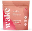 Rookie Wellness Wake - Natural Energy Drink Powder mit 125 mg Koffein aus Grüner Tee-Extrakt, B-Komplexe Vitamine, Ashwagandha-Extrakt, & Guarana-Extrakt (30 Servierungen, Erdbeerfelder)